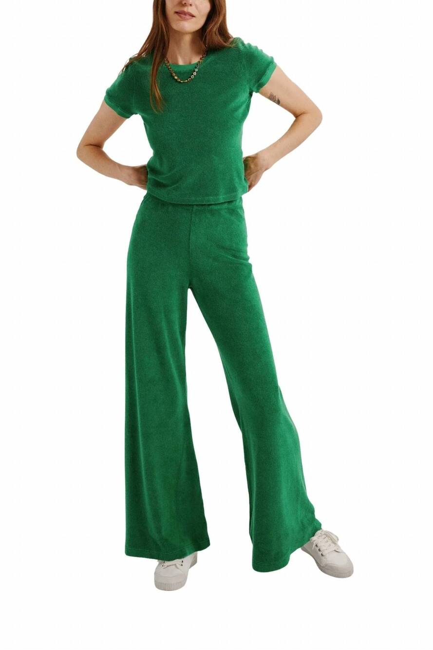 NEW SUZIE KONDI capri terry crew neck tee in clover